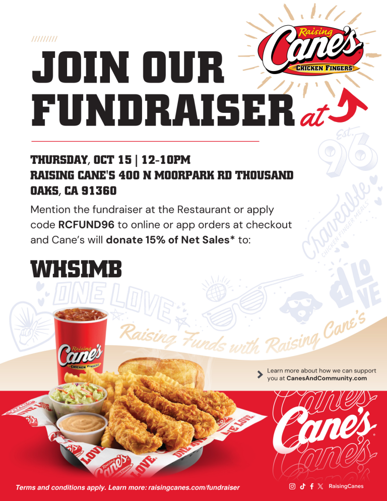 Raise Some Cane’s While Raising Funds for WHSIM! 